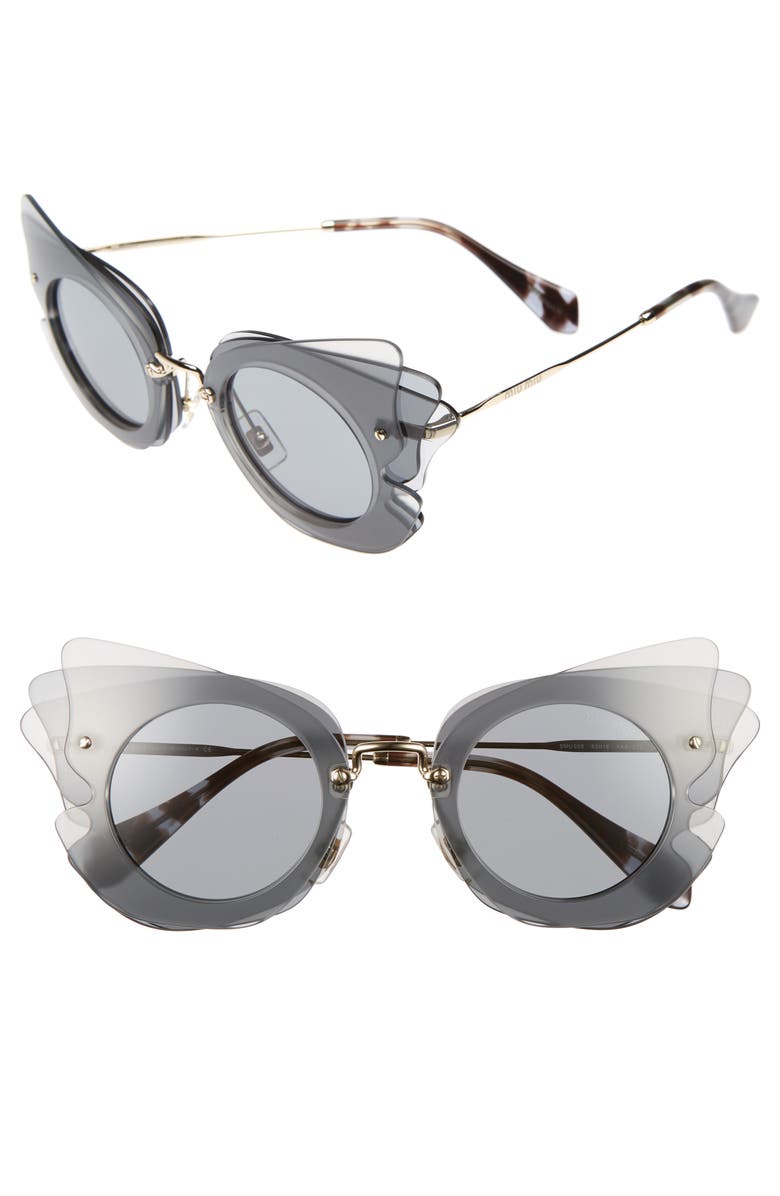 Miu Miu 63mm Layered Butterfly Sunglasses, Main, color, 