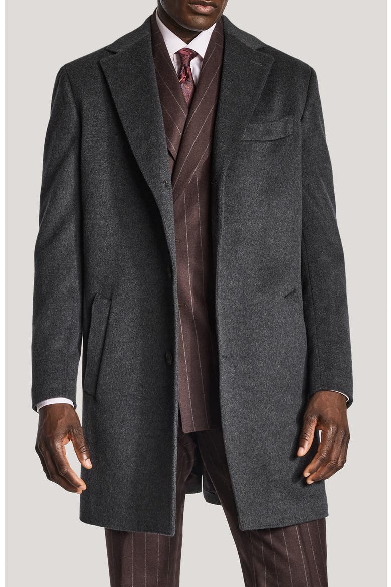 Wesley Wool & Cashmere Overcoat, Main, color, CHARCOAL