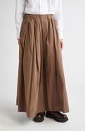 Max Mara Aloe Pleated Micro Faille Maxi Skirt