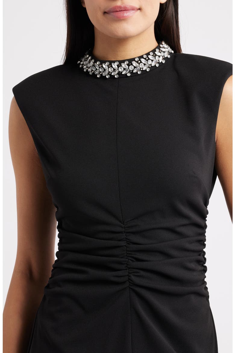 Ruched Bodycon Dress, Alternate, color, BLACK