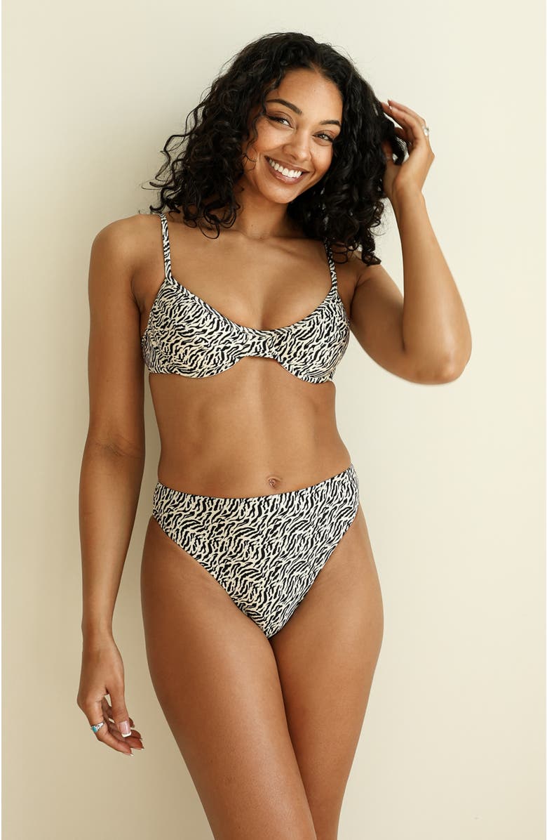 Dippin Daisys Seashore High Waist Cheeky Bikini Bottom, Alternate, color, Wild Child