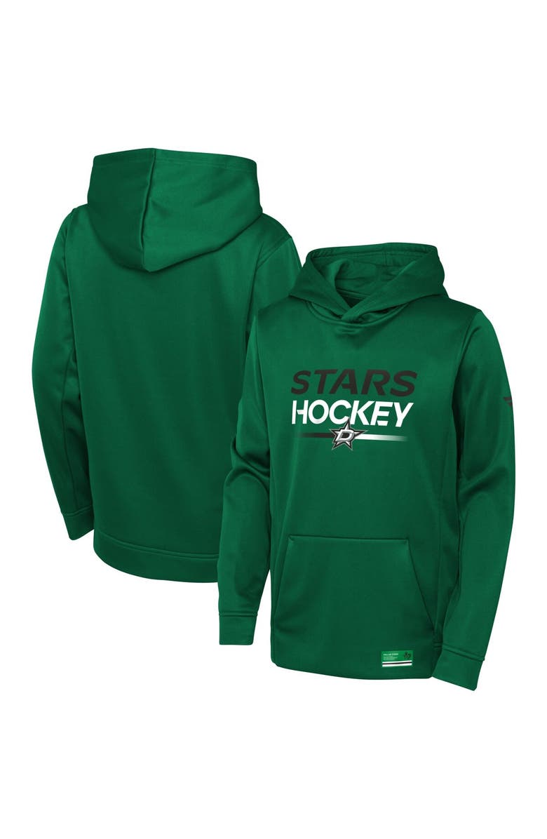 FANATICS Youth Fanatics Branded Kelly Green Dallas Stars Authentic Pro Pullover Hoodie, Main, color,