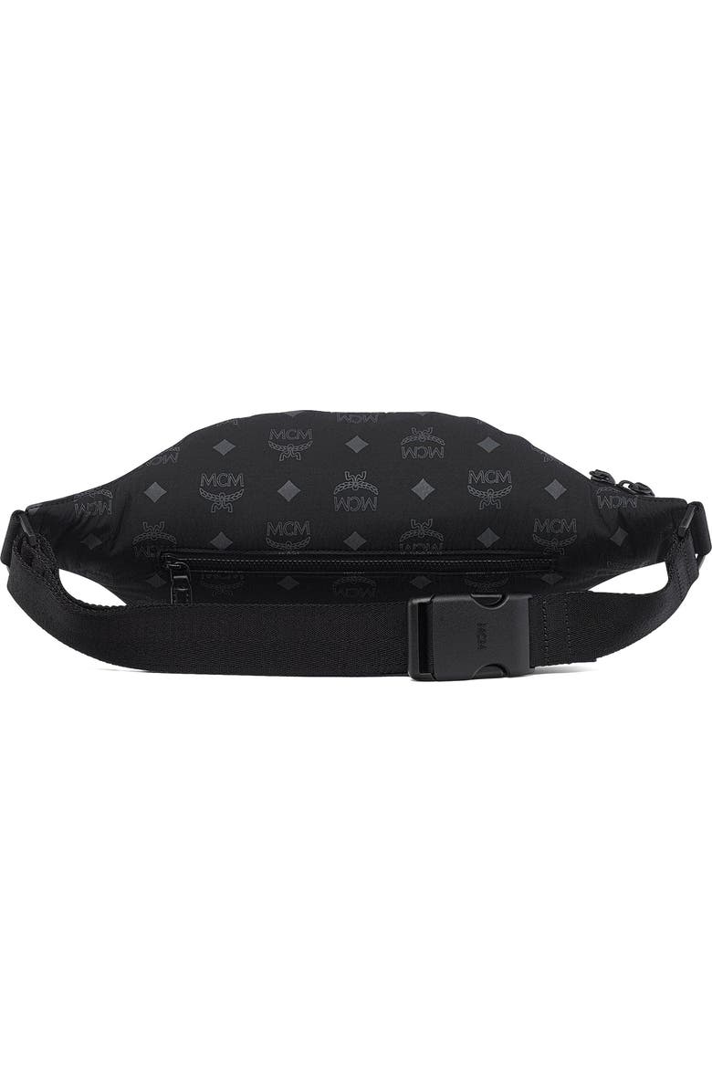 MCM Fursten Belt Bag in Monogram Nylon, Alternate, color, Black