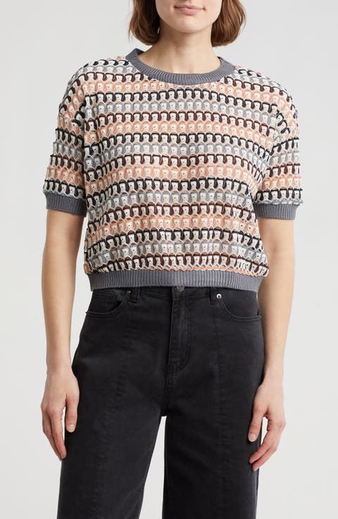 Openwork Stripe Sweater