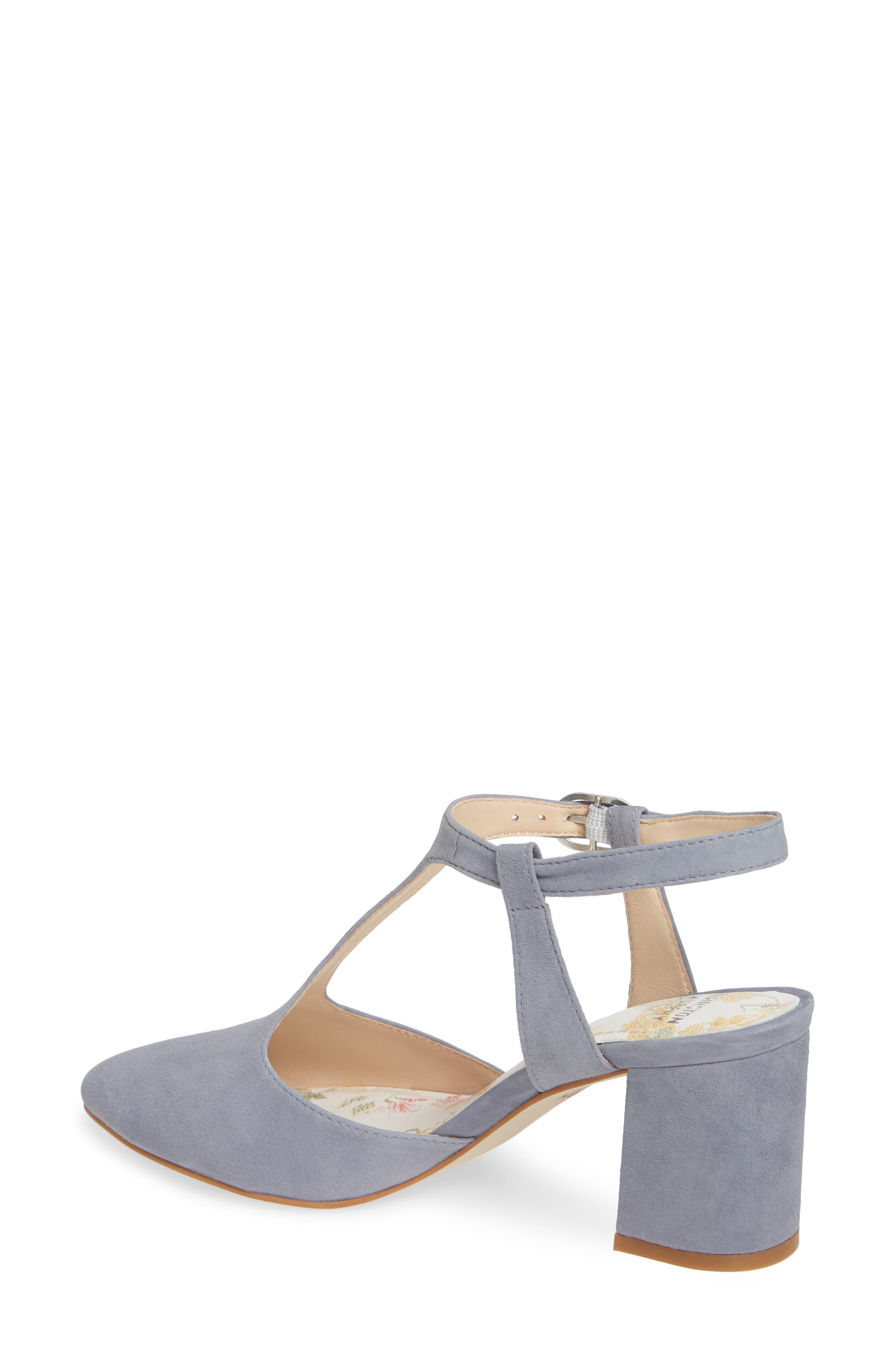 Laina T-Strap Pump, Alternate, color, DENIM SUEDE NAPPA LEATHER