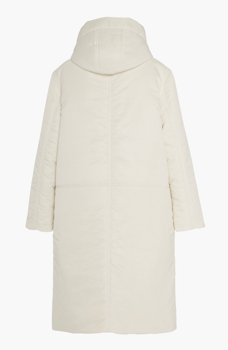 CAALO Sustainable Reversible Satin Down Coat, Alternate, color, Off-White / Tan