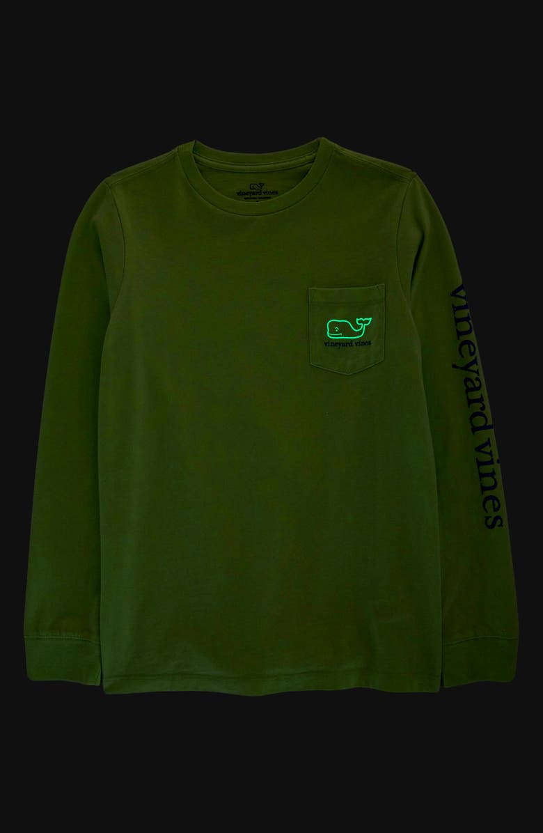 vineyard vines Kids' Glow in the Dark Whale Long Sleeve Graphic T-Shirt, Alternate, color, 
