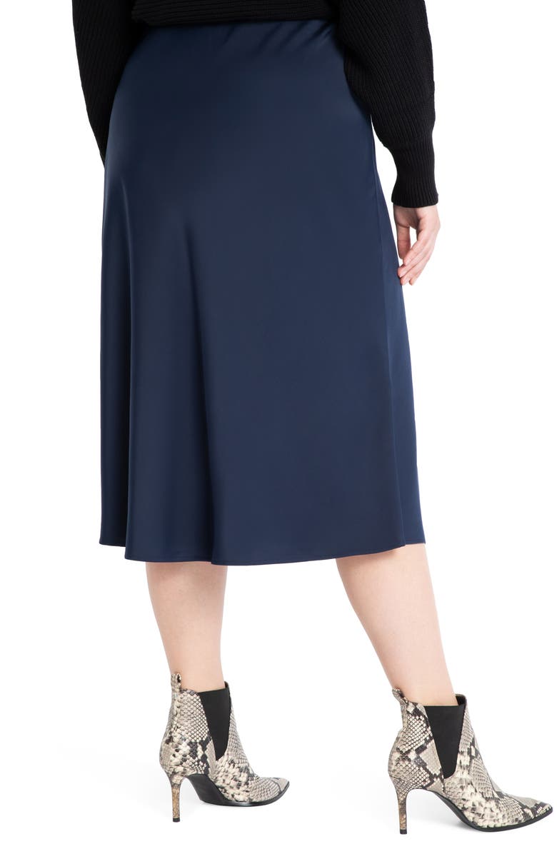ELOQUII Satin Midi Skirt, Alternate, color,