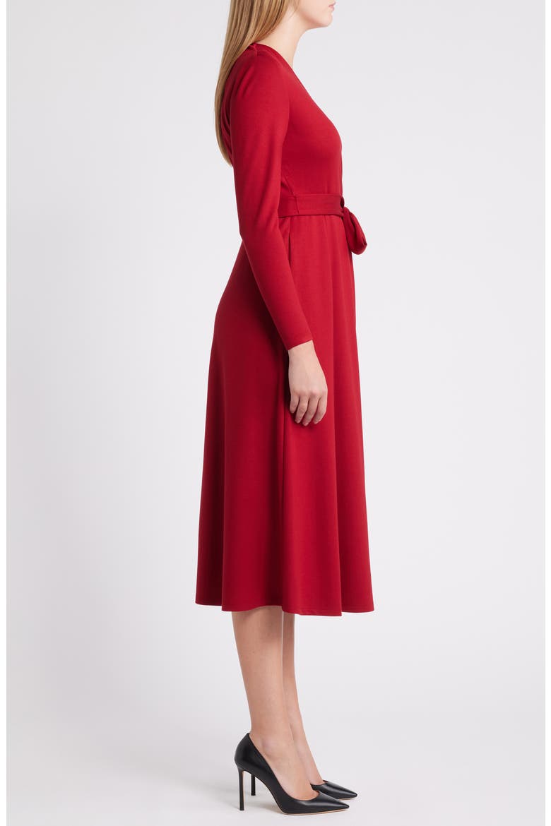 Serenity Long Sleeve Faux Wrap Dress, Alternate, color, TITIAN RED