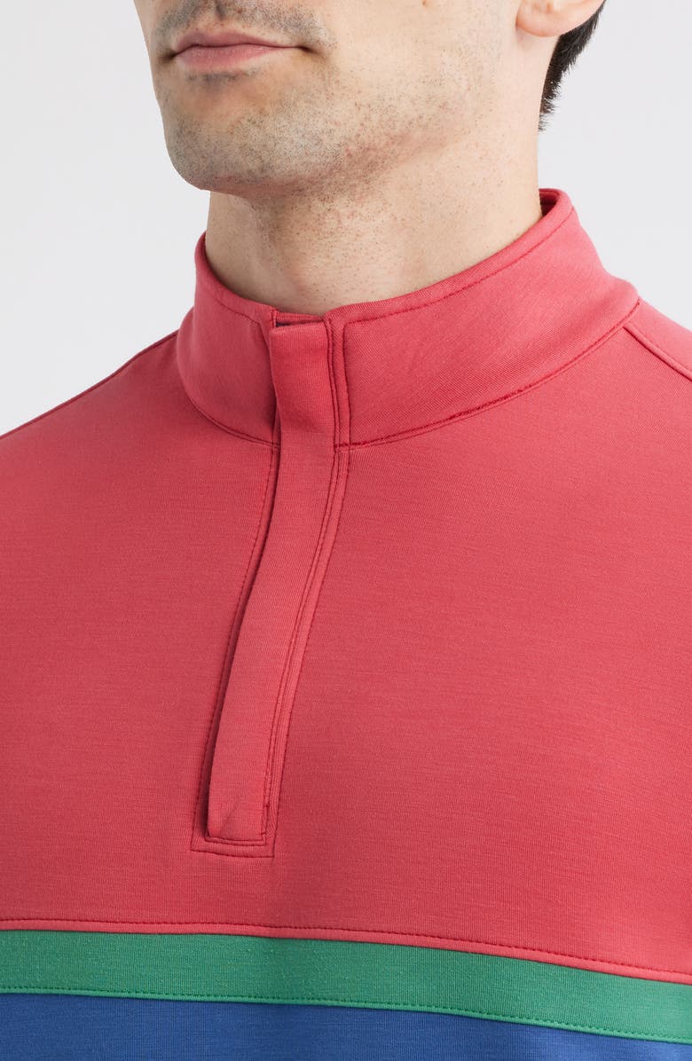 Swannies Owen Chest Stripe Golf Quarter Zip, Alternate, color, Red
