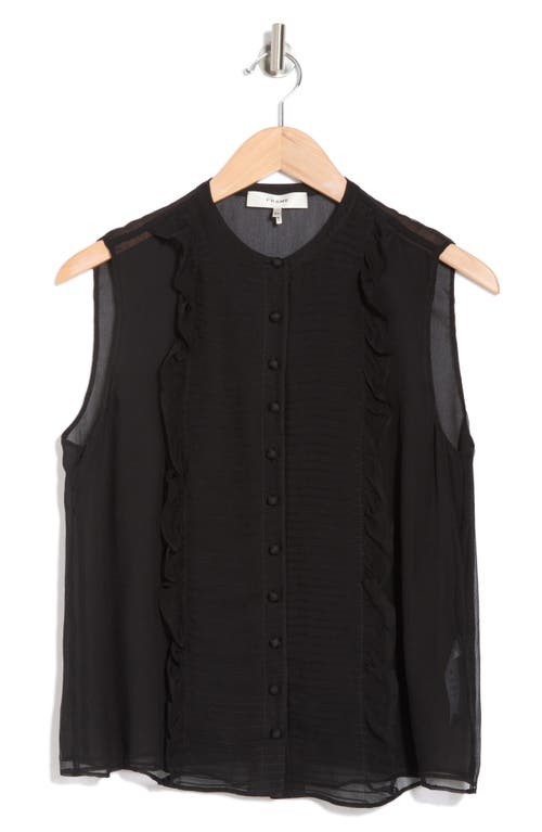 Frame Sleeveless Ruffle Silk Shell Top