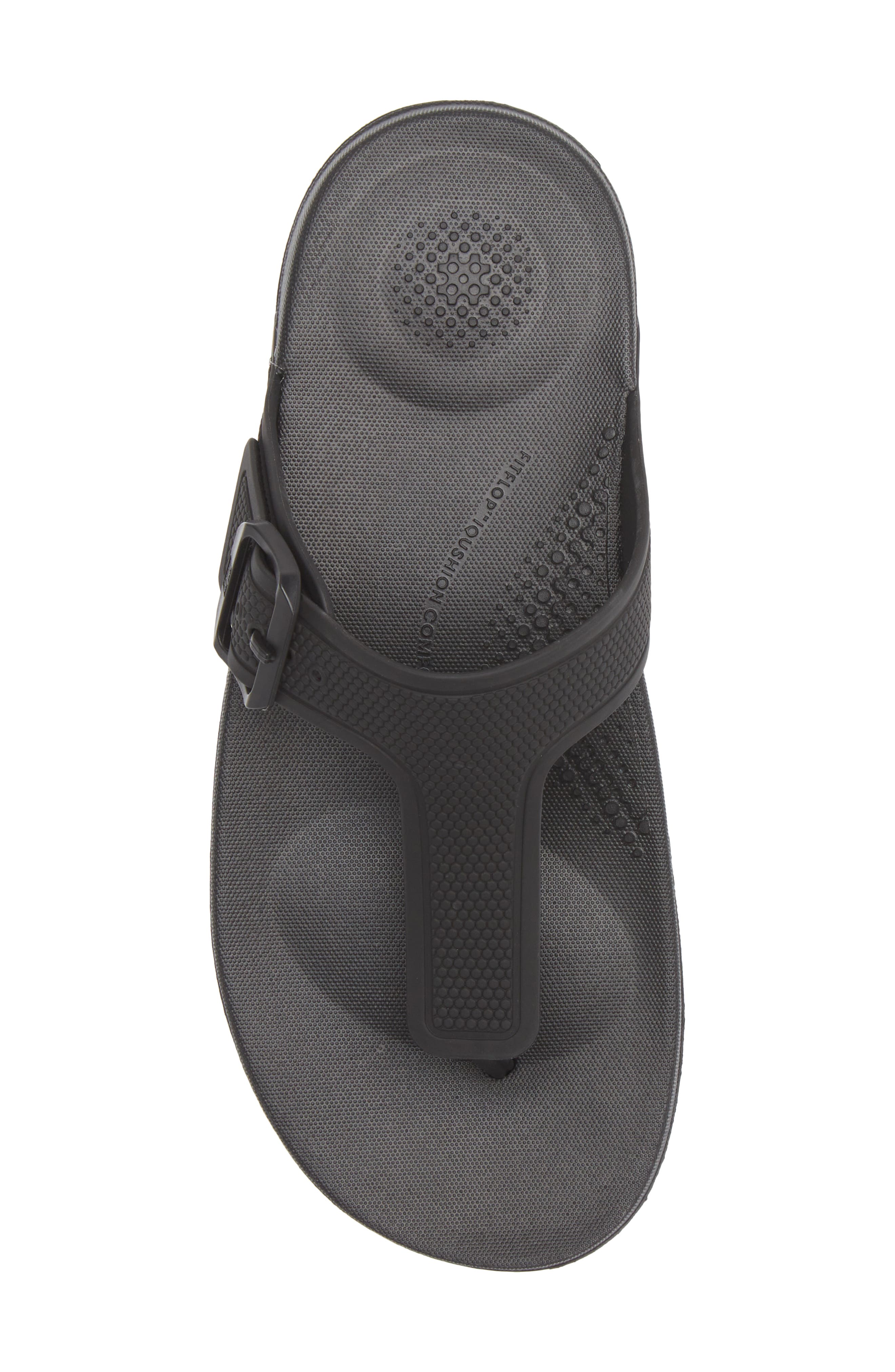 FitFlop iQushion Buckle Flip Flop, Alternate, color, All Black