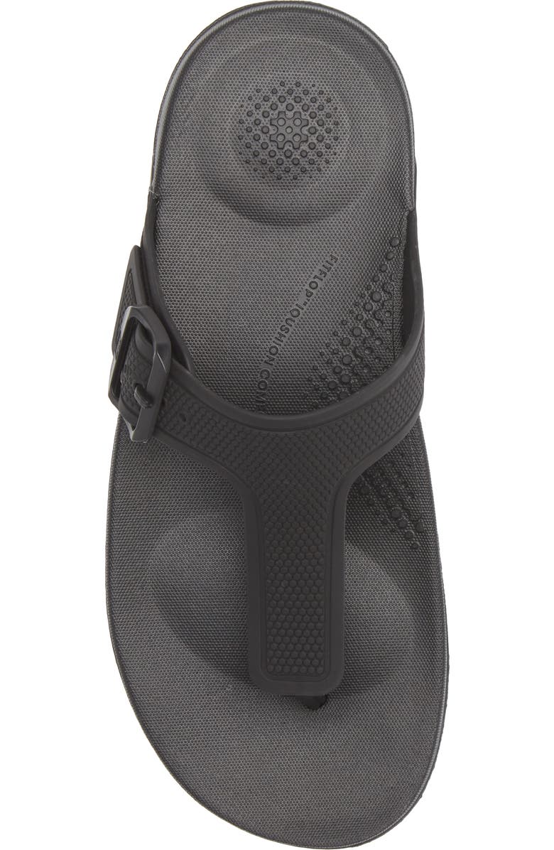 FitFlop iQushion Buckle Flip Flop, Alternate, color, All Black