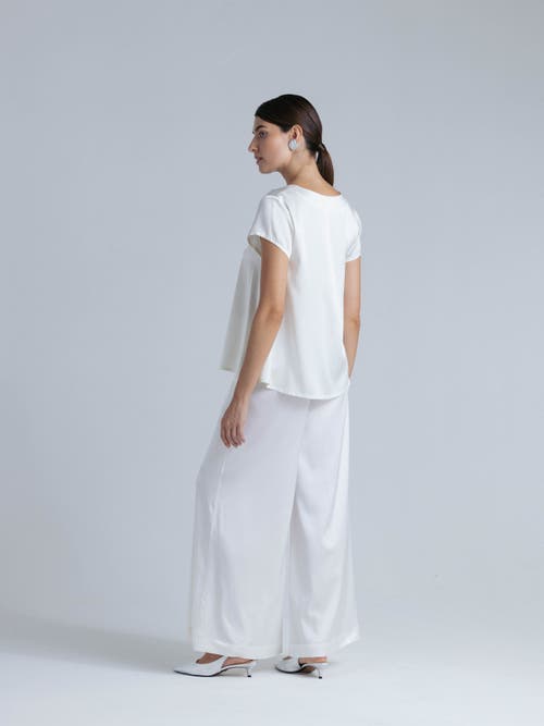 Alas Silk Short Sleeve Shirt In White