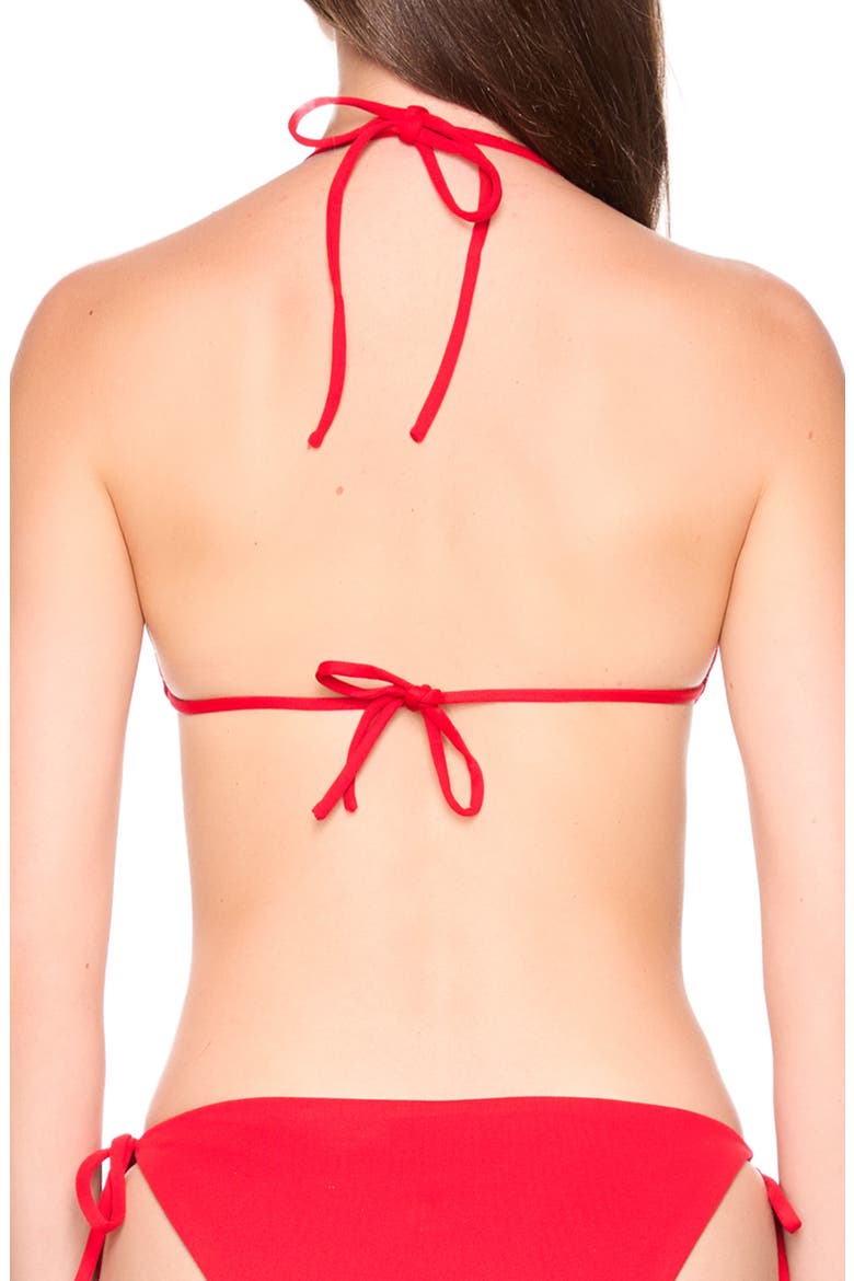 String Triangle Bikini Top, Alternate, color, PERFECT RED