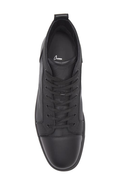 Christian Louboutin Louis Orlato Flat High Top Sneaker In Black-black