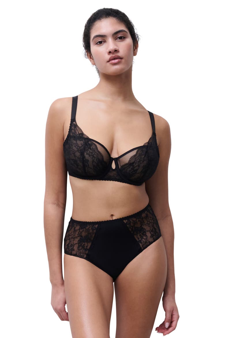 Kiss Demi Unlined Underwire Bra, Alternate, color, BLACK