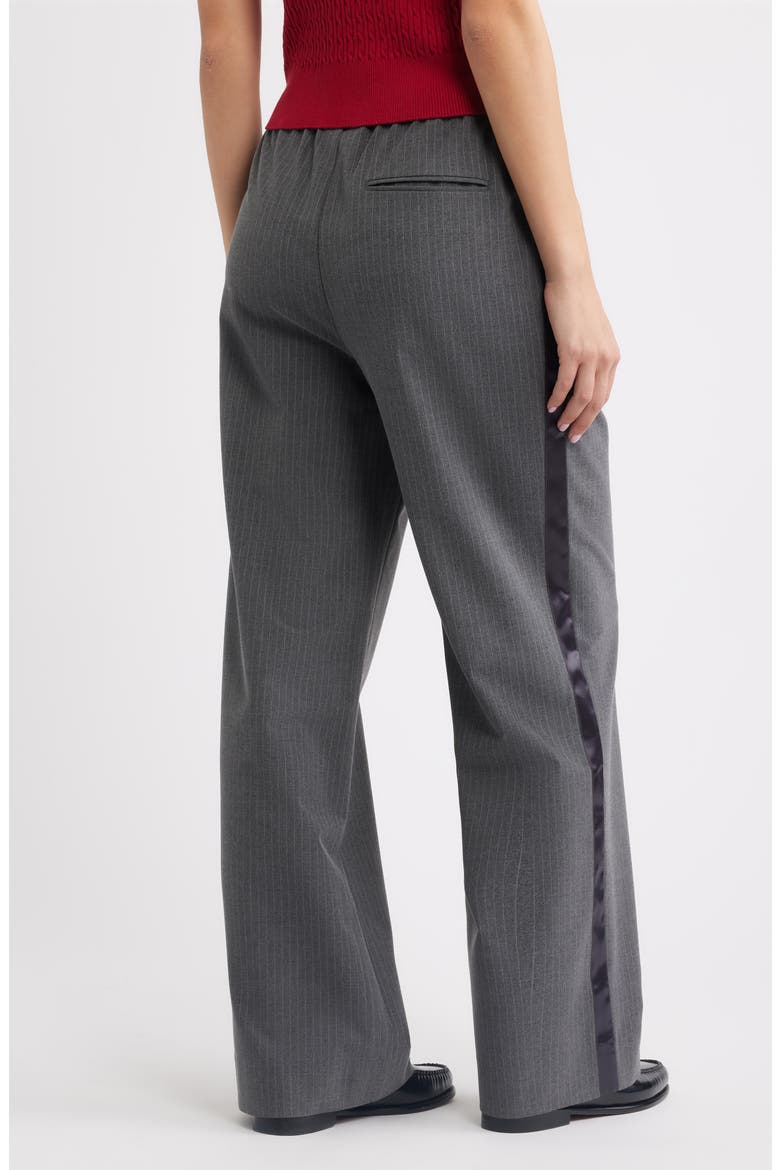Pinstripe Everyday Wide Leg Pants, Alternate, color, GRAY