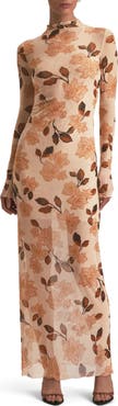 Favorite Daughter The Sheer Fantasy Floral Long Sleeve Mesh Maxi Dress