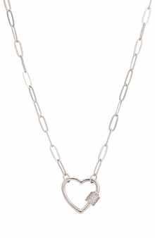 Heart Carabiner Paperclip Link Necklace