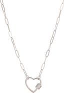 Adornia Heart Carabiner Paperclip Link Necklace