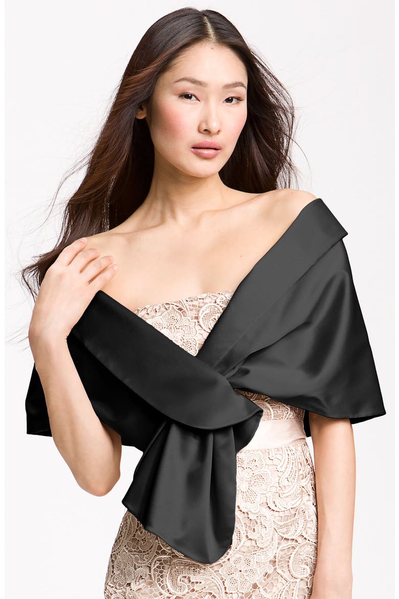 Satin Wrap, Main, color, BLACK