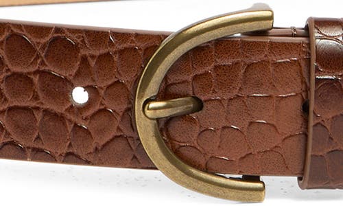 Sam Edelman Croc Embossed Faux Leather Belt