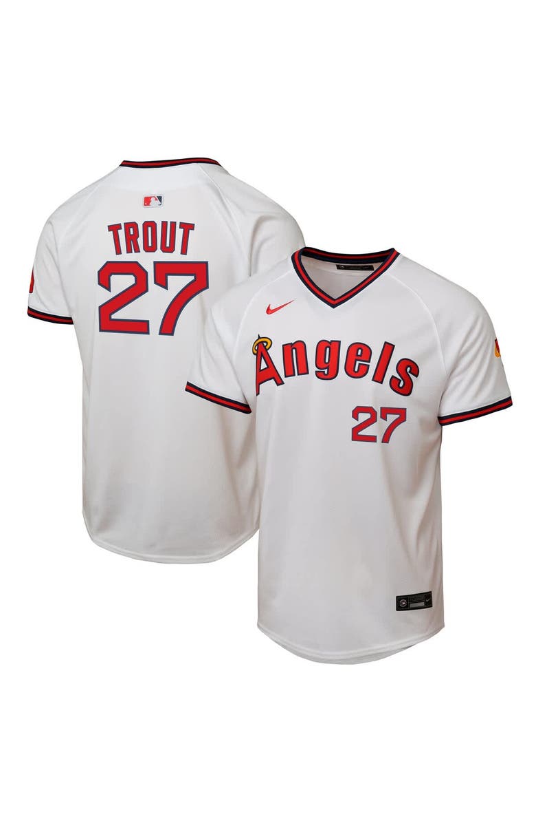 Nike Youth Nike Mike Trout White Los Angeles Angels Alternate 2 Limited Player Jersey, Main, color, White
