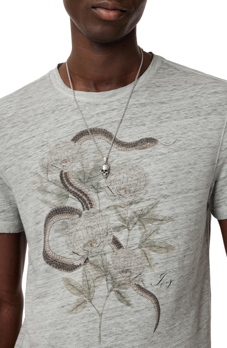 John Varvatos Snake Linen Graphic T-Shirt, Alternate, color, 
