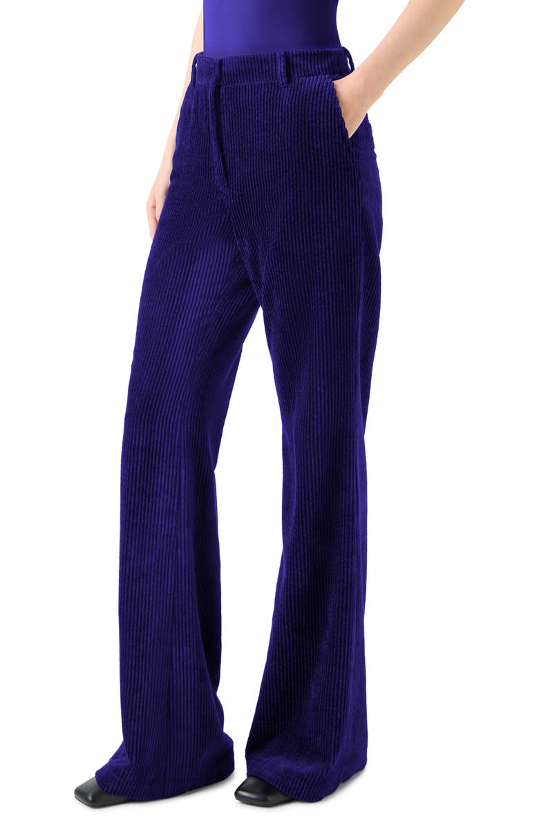 Akris punto Celia Washed Corduroy Bootcut Pants, Alternate, color, Ultra Violet