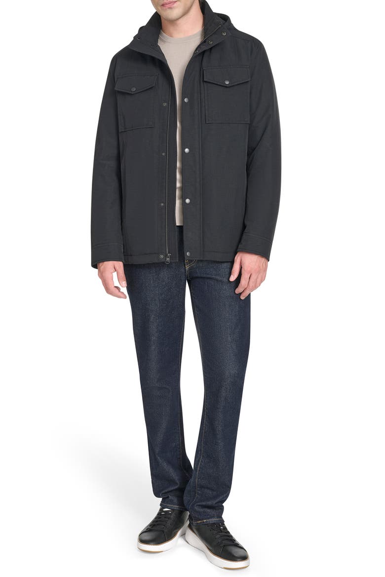 Hooded Waterproof Field Jacket, Alternate, color, BLACK