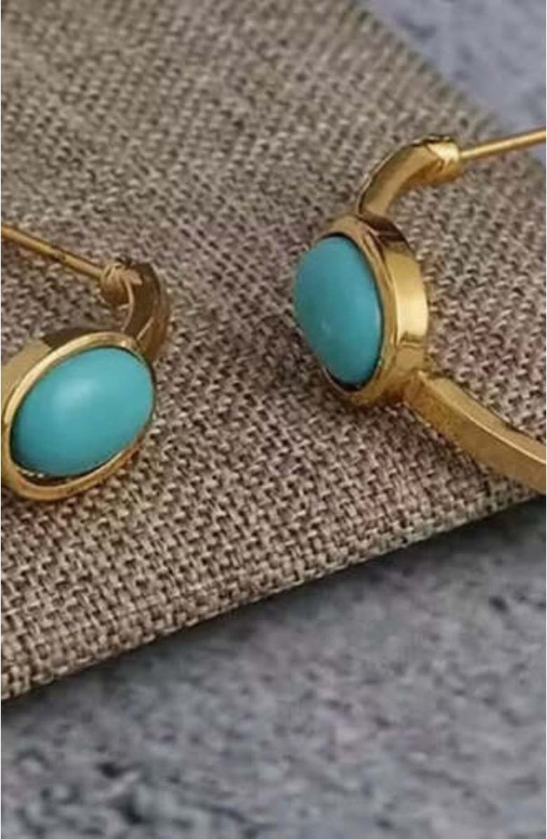 Erin McDermott Jewelry Turquoise Oval Mini Hoops, Alternate, color, 