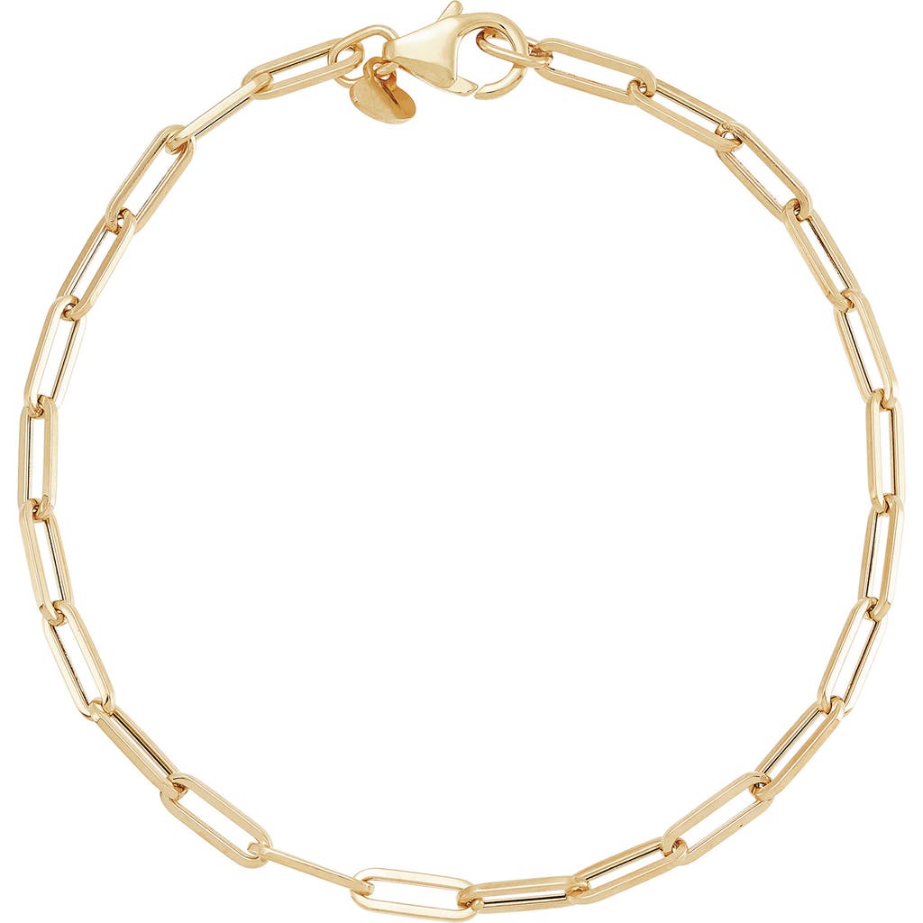 Frankie & Zoe 14k Yellow Gold Paper Clip Chain Bracelet In Gold