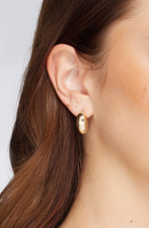 Open Edit Set Of 3 Puffy Hoop Earrings In Gold