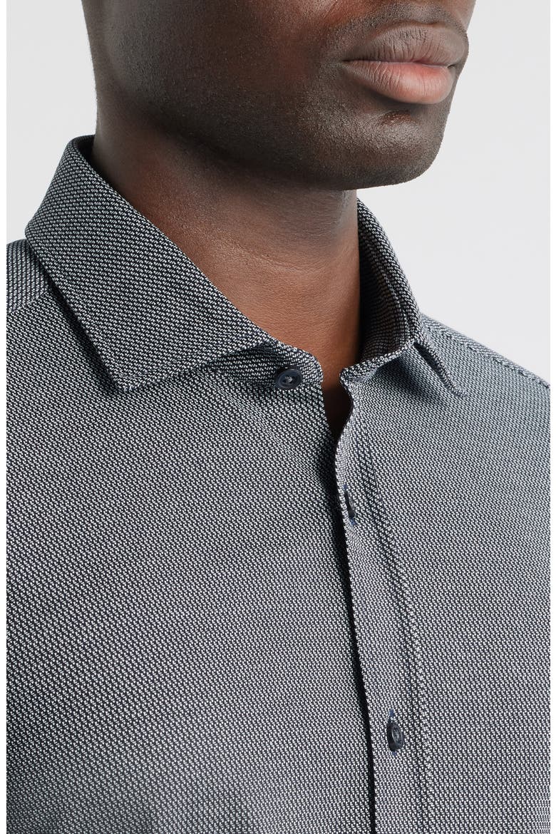 roan dress shirt BOSS Slim-fit Shirt In Stretch-cotton Jersey - Blue