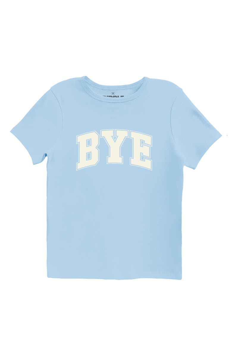 Ripple Junction Bye Varsity Graphic T-Shirt, Main, color, Light Blue