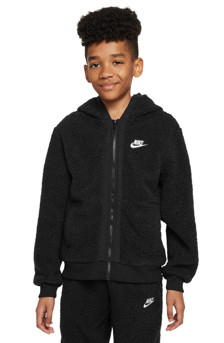 Nike Kids' Sportswear Club Texured Fleece Zip-Up Hoodie, Alternate, color, 