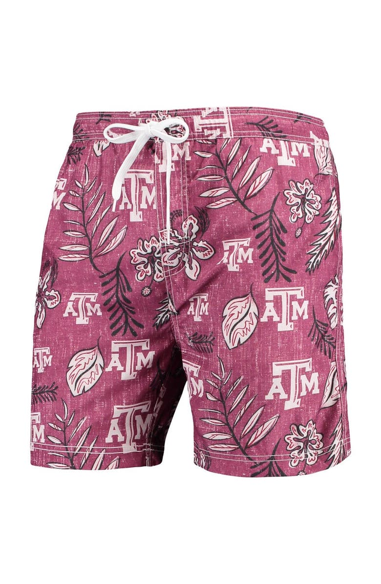 Wes & Willy Men's Wes & Willy Maroon Texas A&M Aggies Vintage Floral Swim Trunks, Alternate, color, Maroon