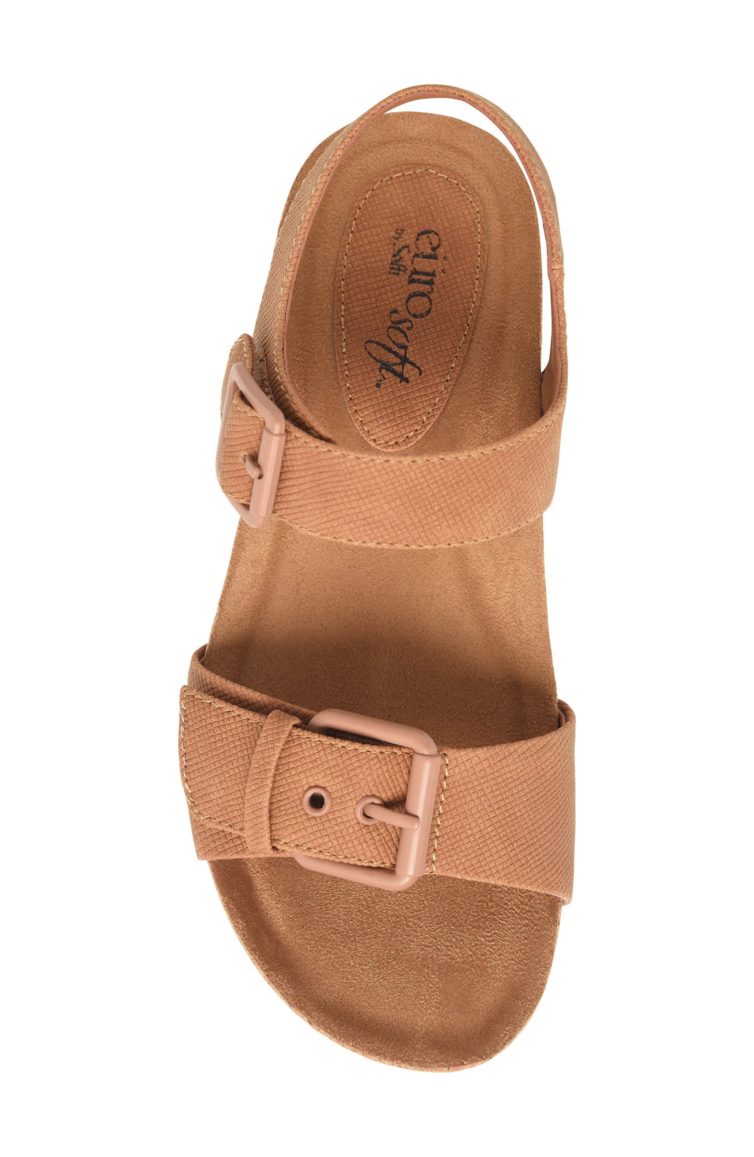 EUROSOFT Glinda Cork Wedge Sandal, Alternate, color, Cognac