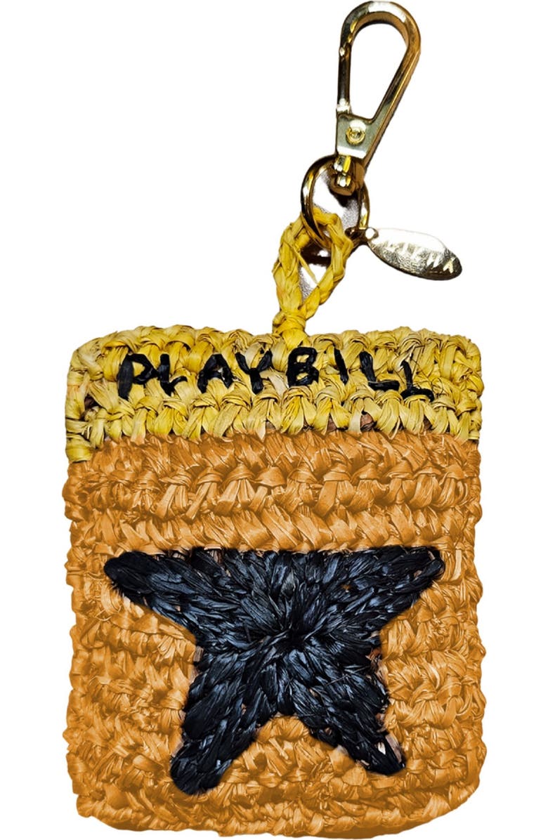 LIKHA NYC Hamiton Raffia Bag Charm, Main, color, Orange