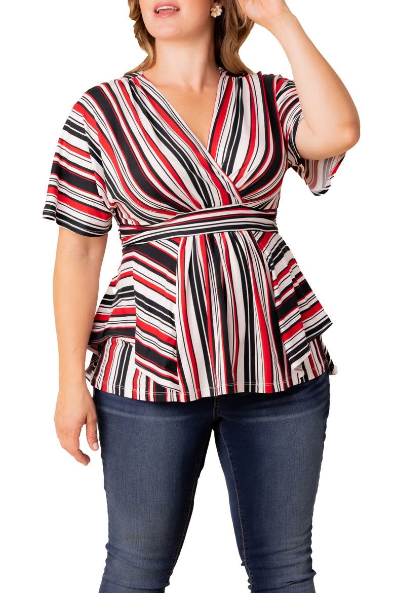 Boulevard Stripe Knit Top, Main, color, RED WHITE & BLACK