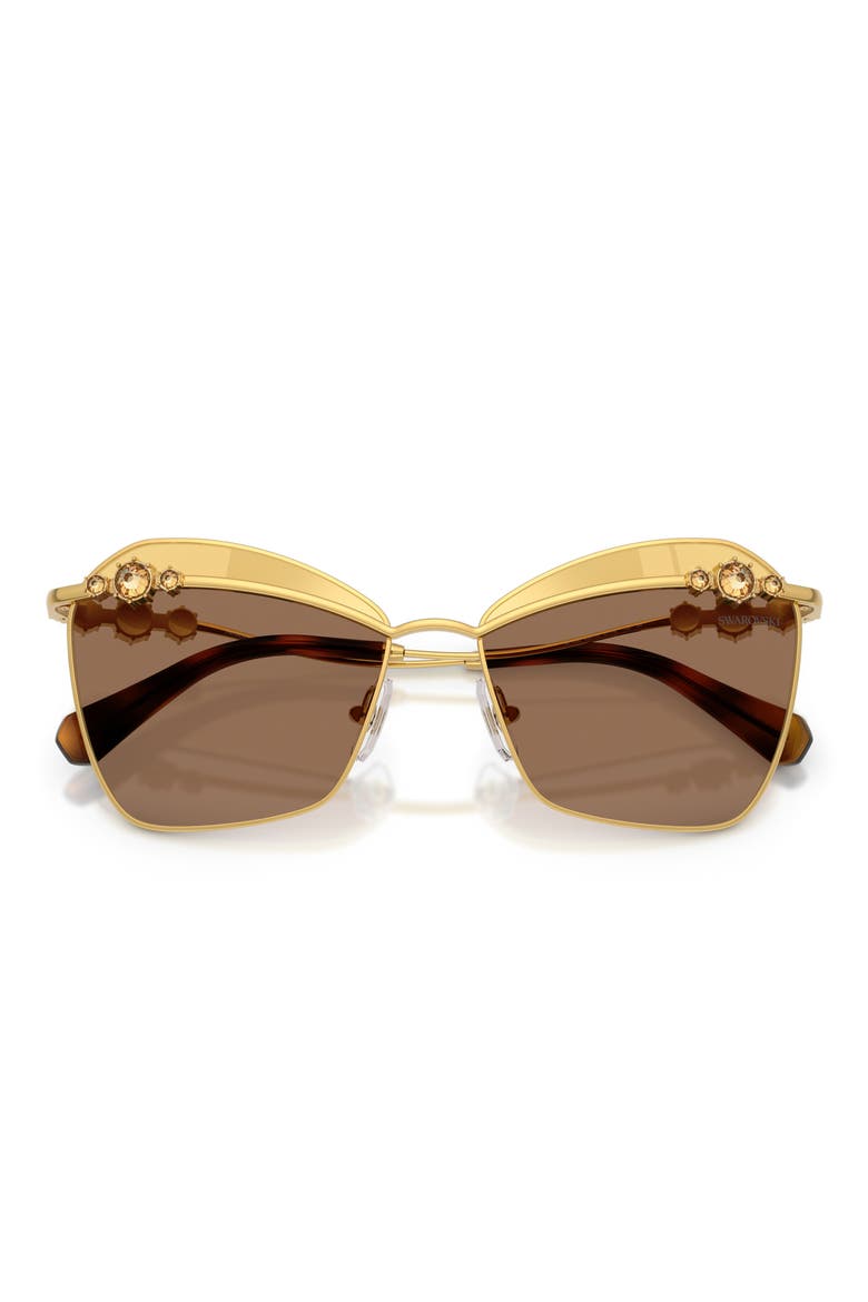 57mm Butterfly Sunglasses, Alternate, color, YELLOW GOLD / BROWN TAMPO GOLD