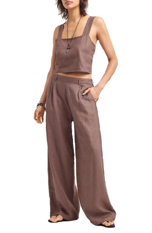 Vitamin A ® Tallows Crop Linen Cover-up Top In Pink