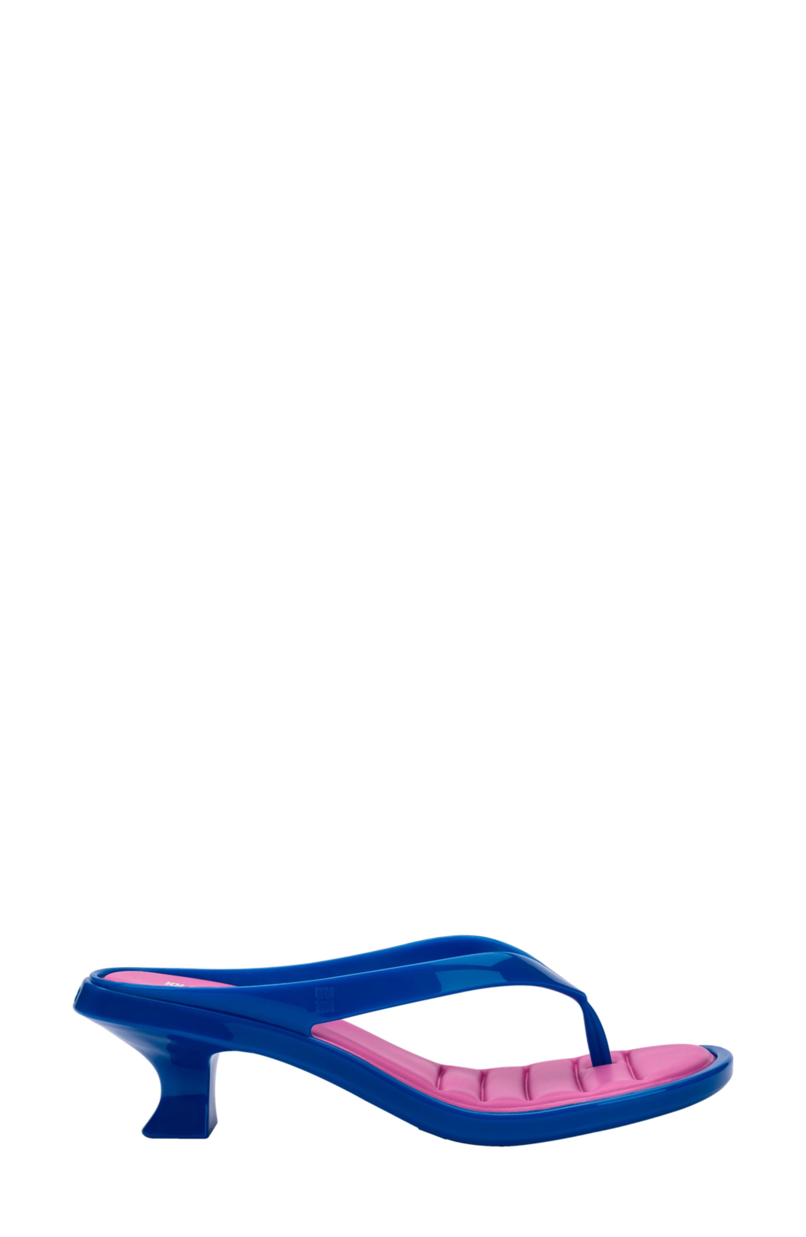 Kitten Heel Flip Flop, Alternate, color, BLUE/LILAC