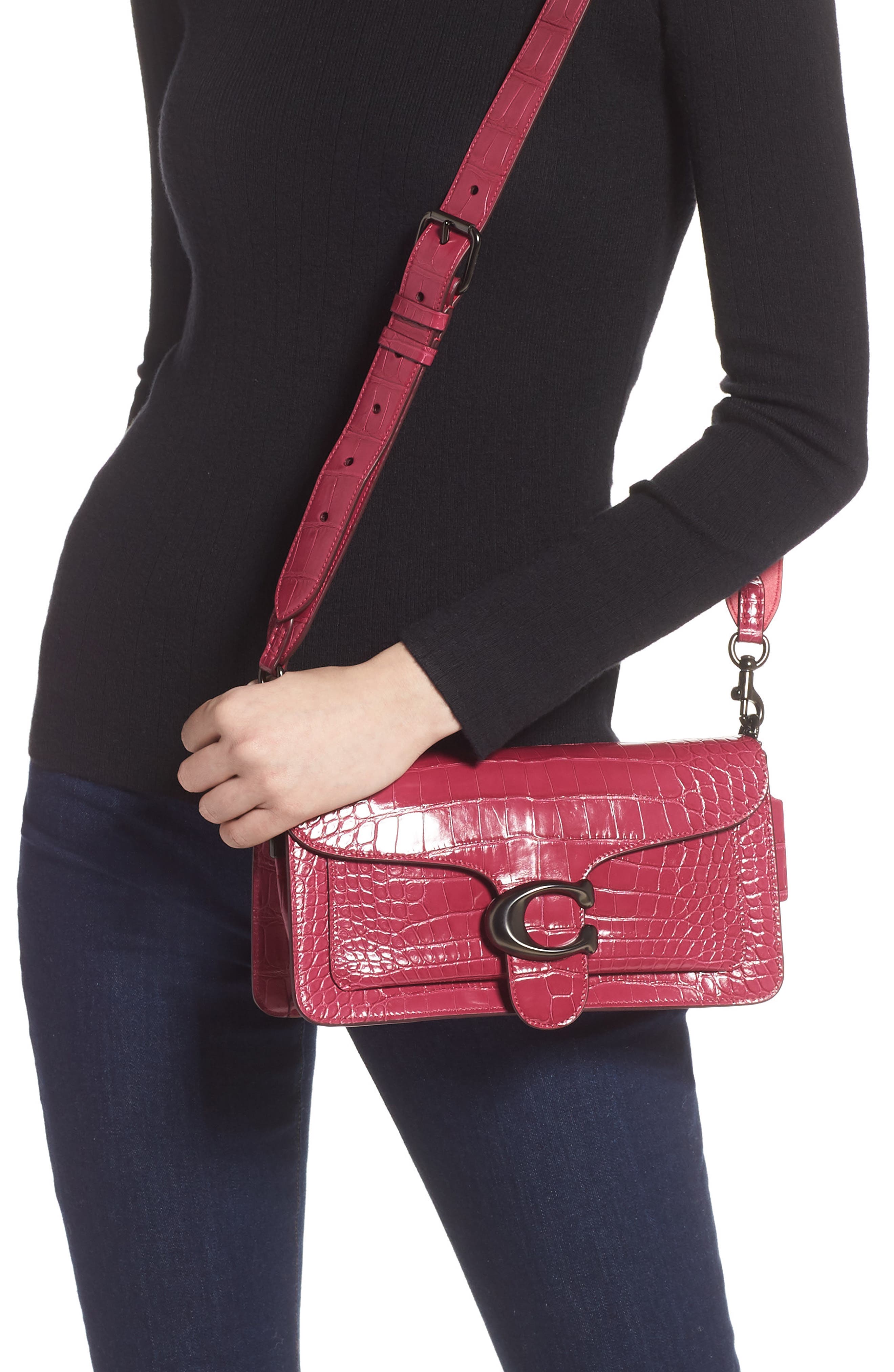 COACH Tabby 21 Genuine Alligator Crossbody Bag, Alternate, color, 