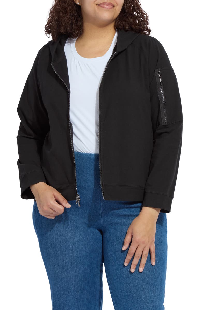 Lysse Cotton Front Zip Hoodie, Main, color, Black