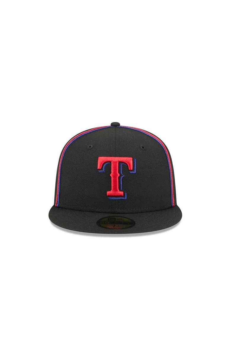 New Era Men's New Era Black Texas Rangers Soutache 59FIFTY Fitted Hat, Alternate, color, Black