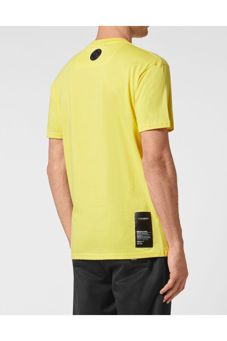 T-Shirt Round Neck Statement Men, Alternate, color, yellow