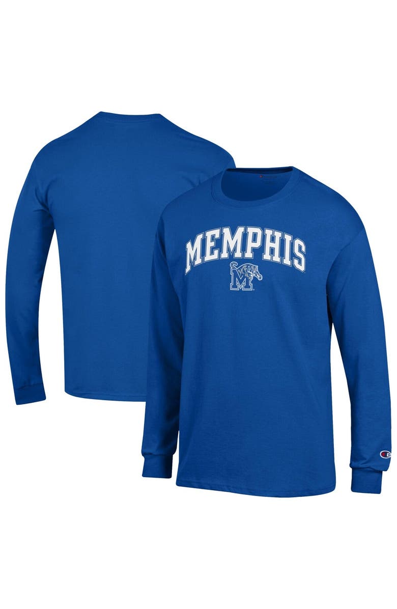 Champion Men's Champion  Royal Memphis Tigers Arch Over Logo Long Sleeve T-Shirt, Main, color, 