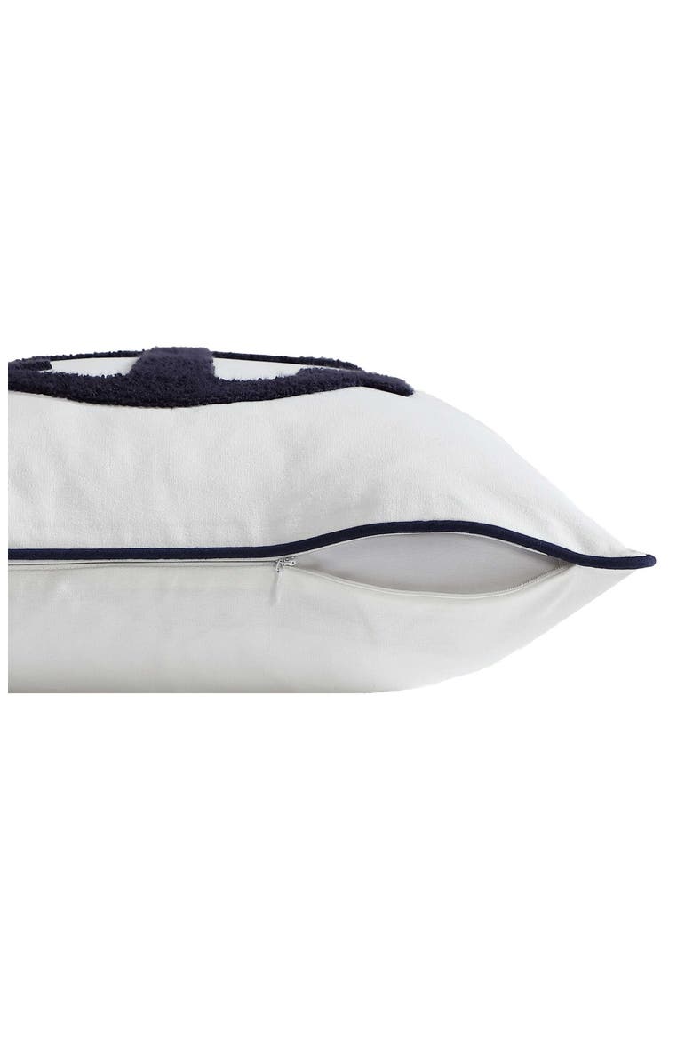 Anchor Loop Cotton Decorative Pillow, Alternate, color, DARK BLUE/ WHITE